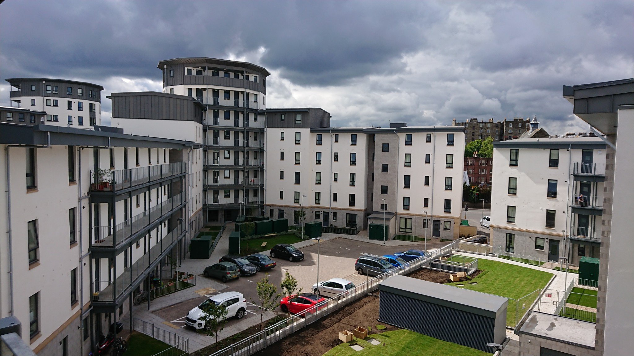 Courtyard at the Western Harbour development in Edinburgh