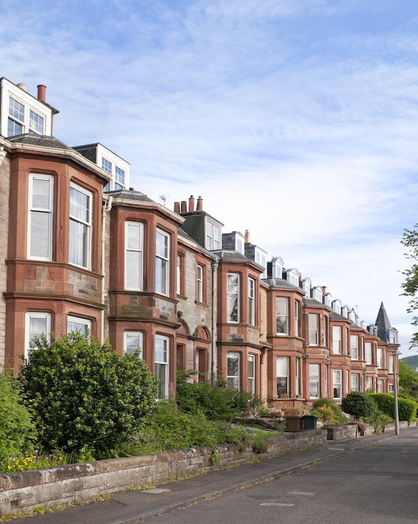 row of terrace house in Bearsden