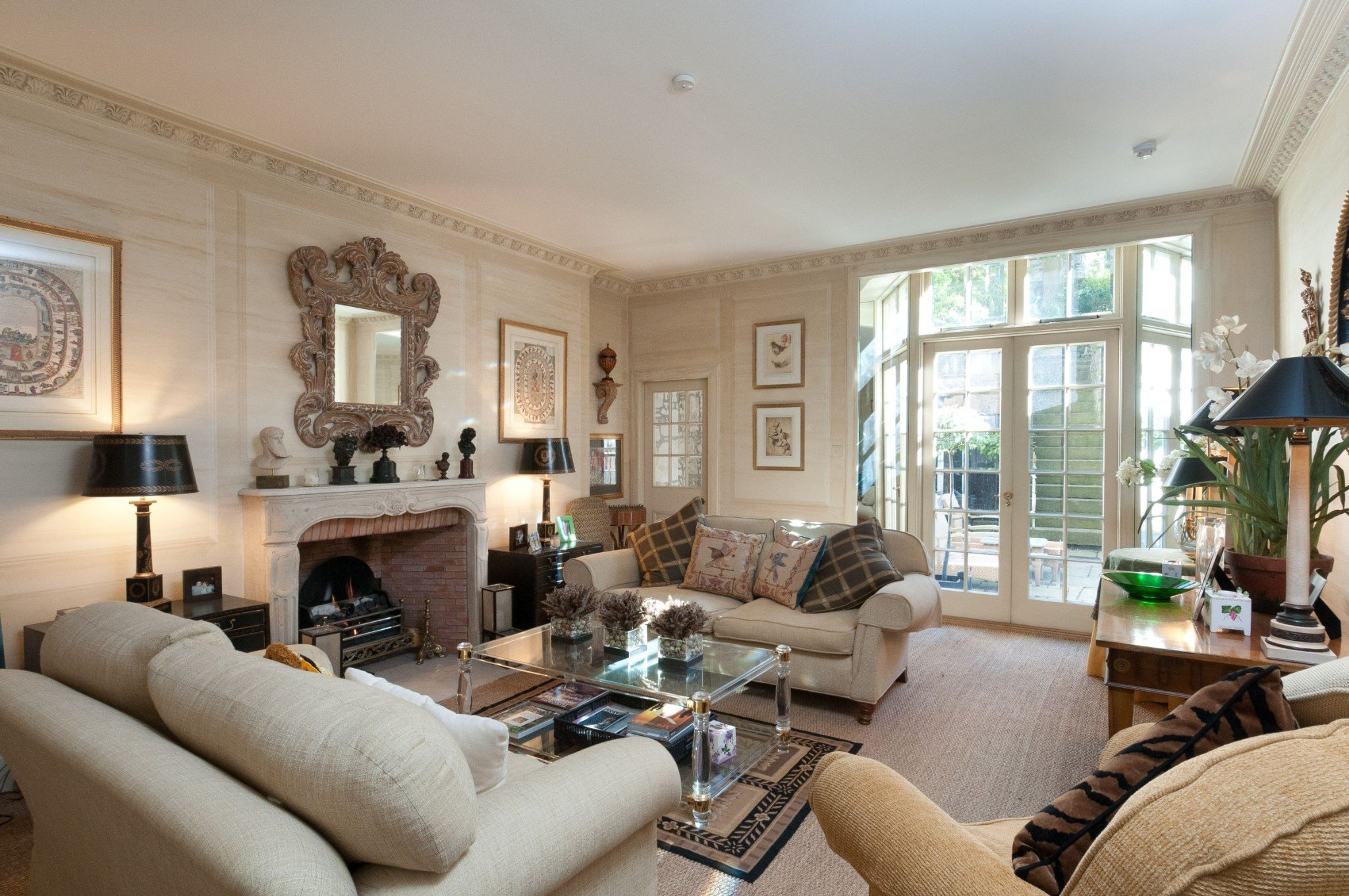 Interior photo of large family living room