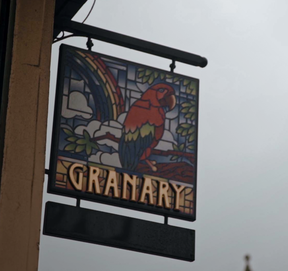 Photo of the sign at The Granary Pub in Shawlands