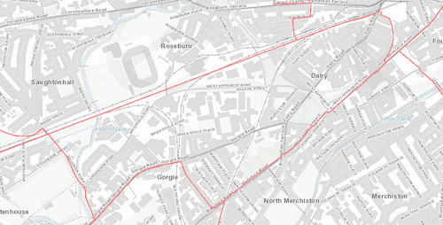 Gorgie and Dalry map