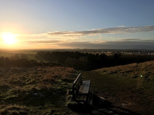 Image of a bench in the country