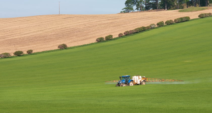 Barney Mains arable crop spraying.