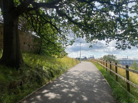 The active travel route at St Andrews West, which residents use daily.