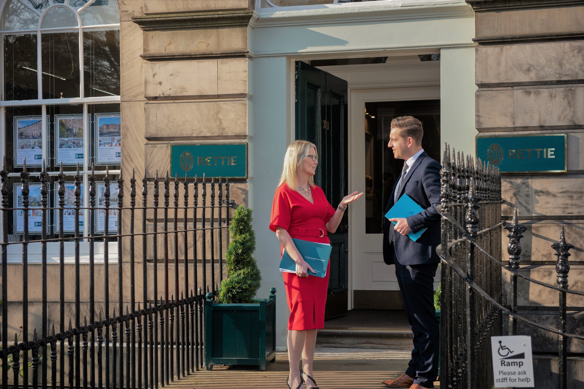 Photo of a man and a woman standing on the doorstep at Wemyss Place