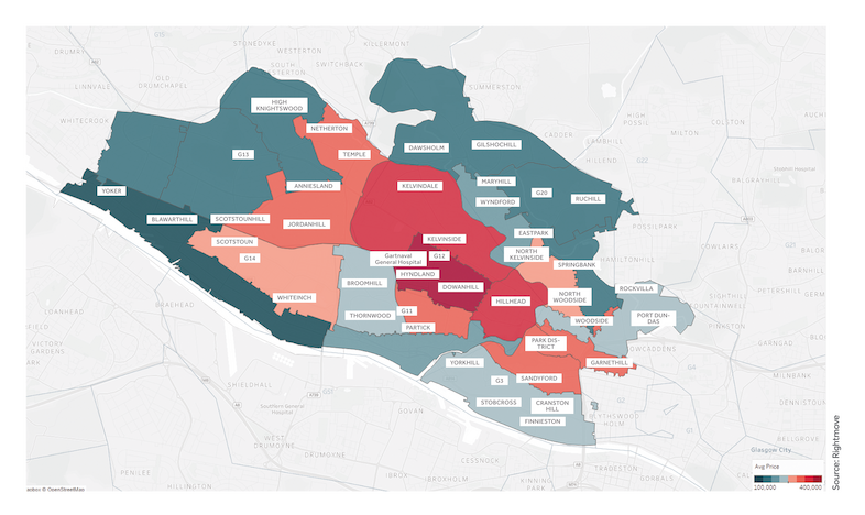 Heat Map of House Prices in West End and Surrounding Areas, 2022