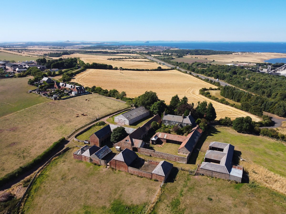 East Meikle Pinkerton Farm from above