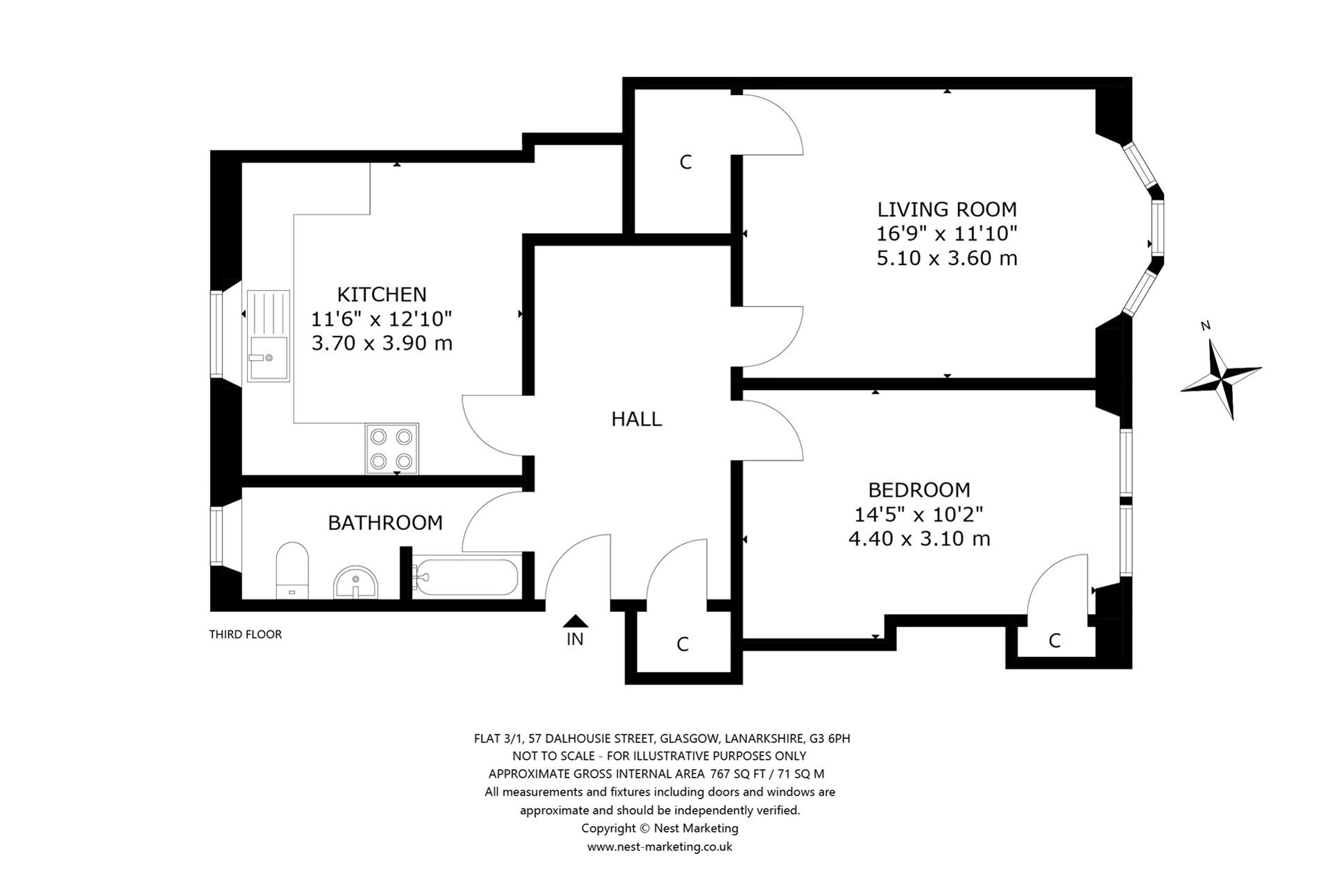 Flat 3/1, 57 Dalhousie Street, Glasgow, Lanarkshire, G3 6PH - Picture #16