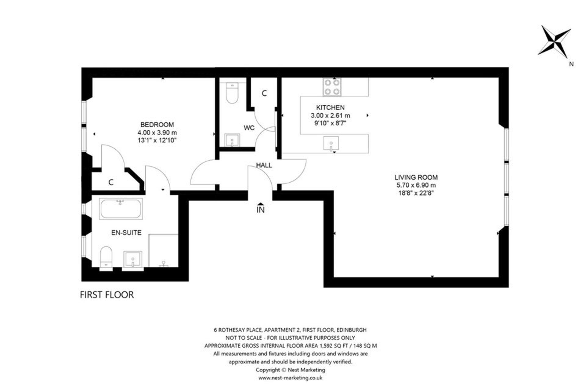 Flat 2, 6 Rothesay Place, Edinburgh, EH3 7SL - Picture #17