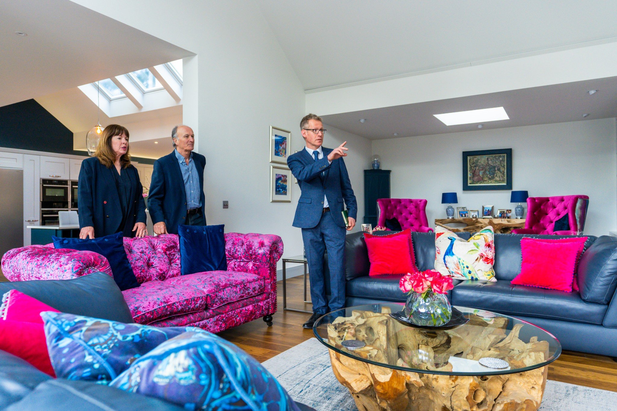 George Lorimer from rettie St Andrews showing a couple round a house